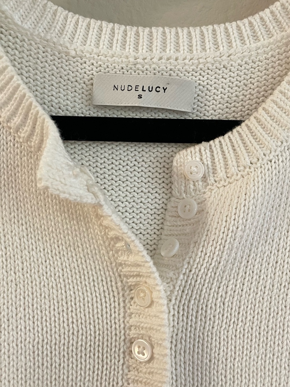 NUDE LUCY Marie Sleeveless Henley Knit Top Size Small - Picture 4 of 7